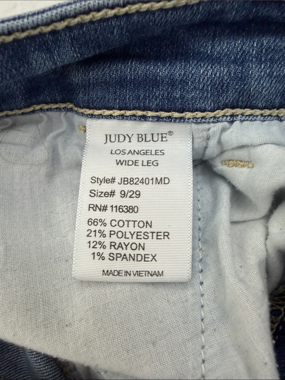 Judy Blue Light Wash High-Rise Wide Leg Jeans - Picture 2 of 5